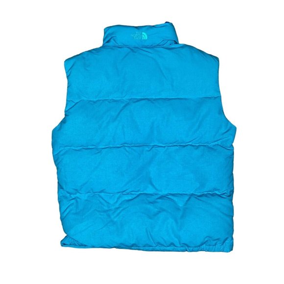 Vintage 90s 80s The North Face Women's M Puffer Teal Vest Nuptse Ski Snowboard - Picture 6 of 10